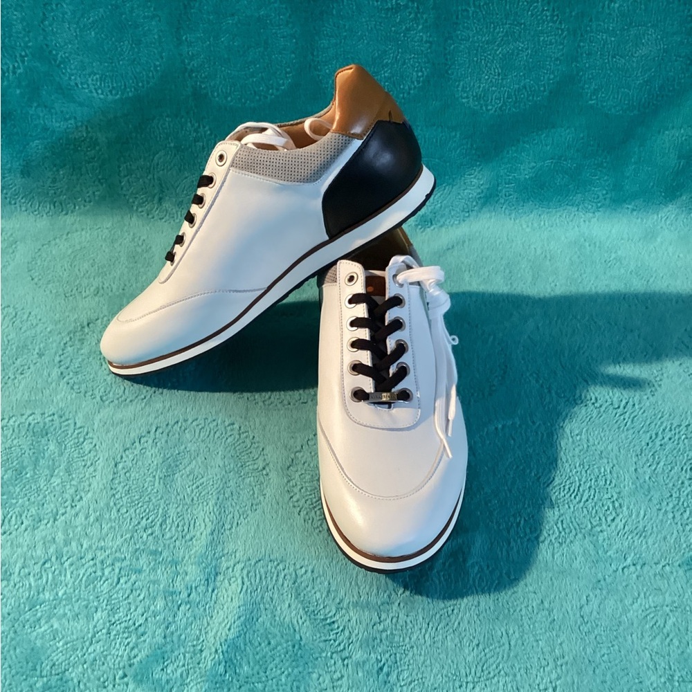 Royal Albartross Men's Richmond Spikeless Golf Shoes White/Mocha
